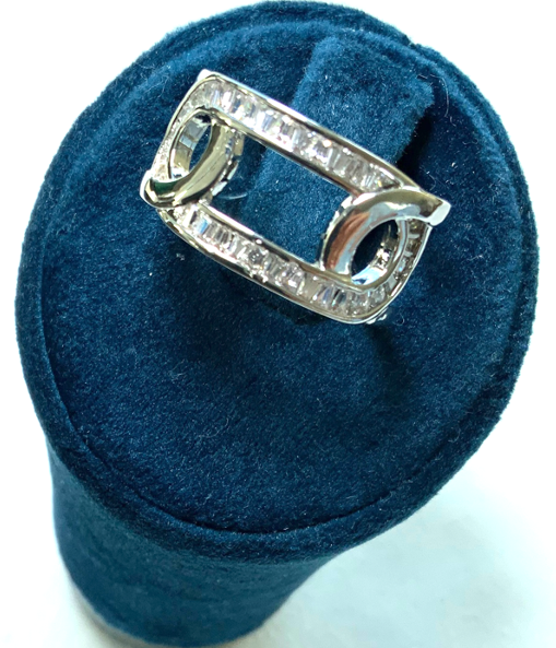Rings Fashion Design Chain Style White Gold Color Zirconia