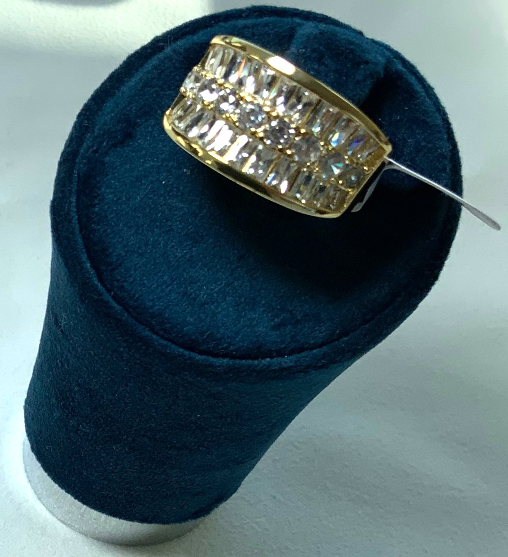 Ring baguette Design Gold Color Zirconia