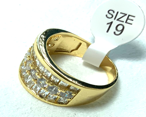 Ring baguette Design Gold Color Zirconia