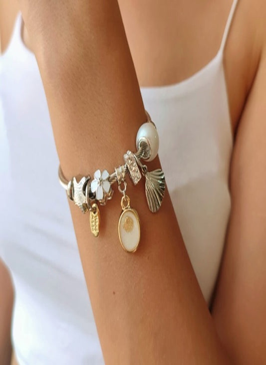 Charm Sea Shell Pearl réglable